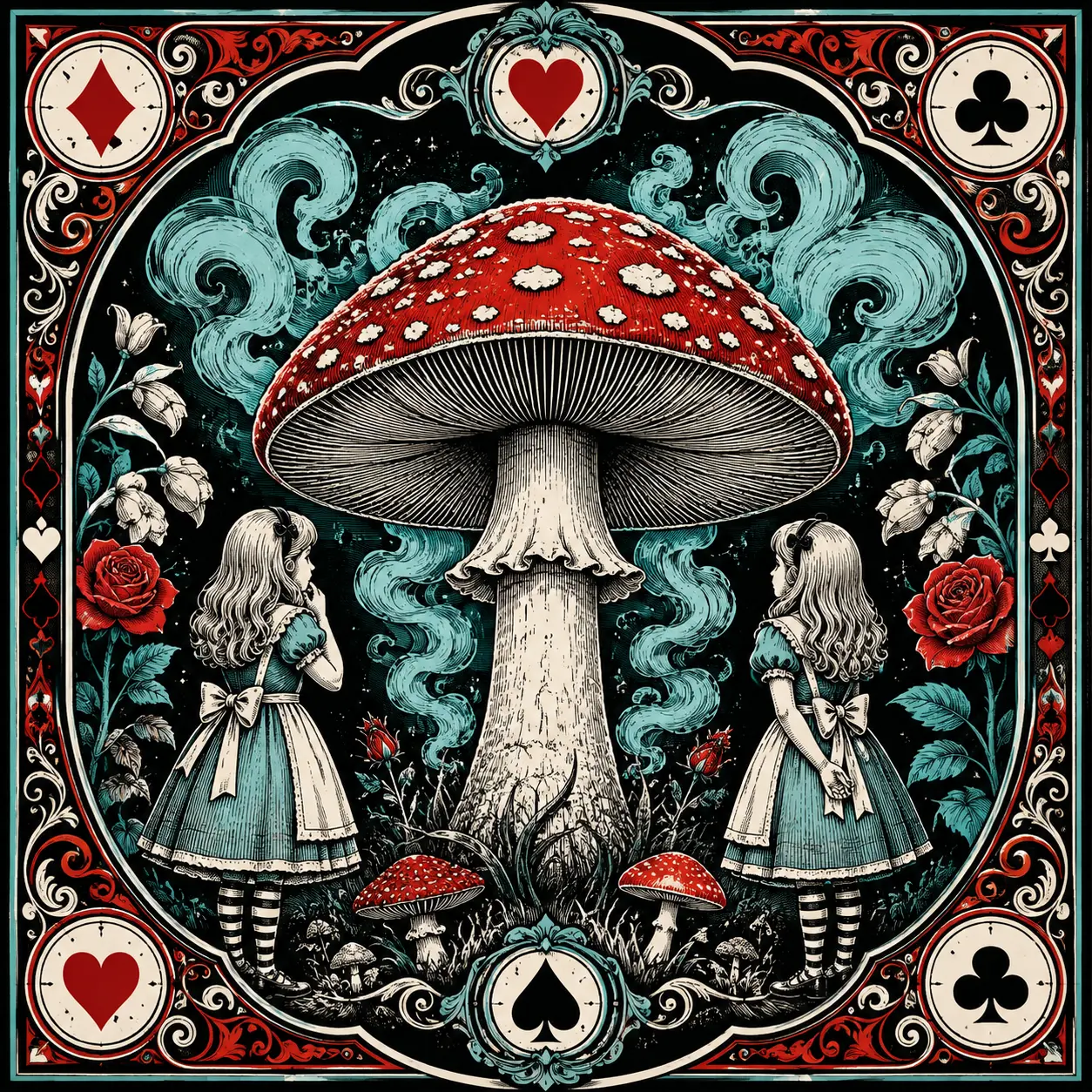 Illustrated Wonderland scene used as a prediction clue