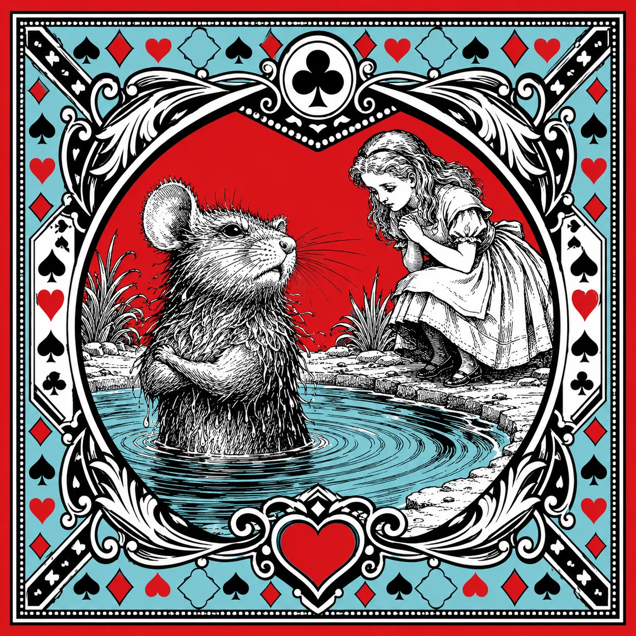 Illustrated Wonderland scene used as a prediction clue