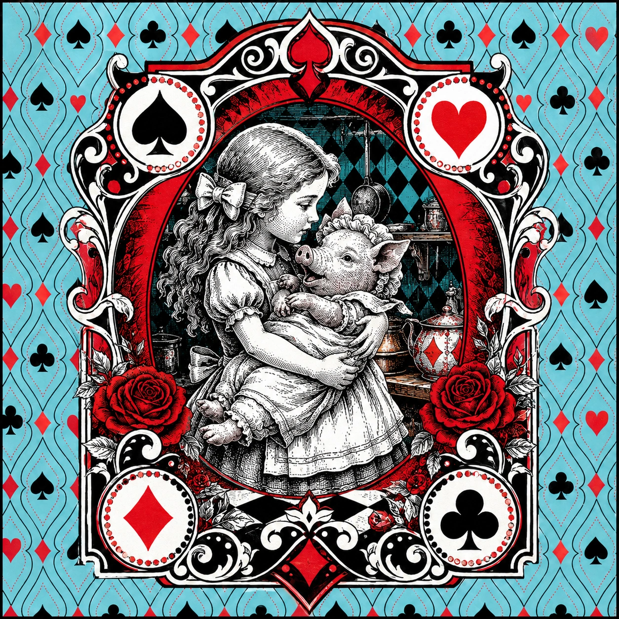 Illustrated Wonderland scene used as a prediction clue
