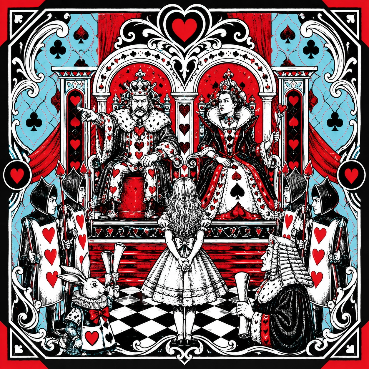 Illustrated Wonderland scene used as a prediction clue