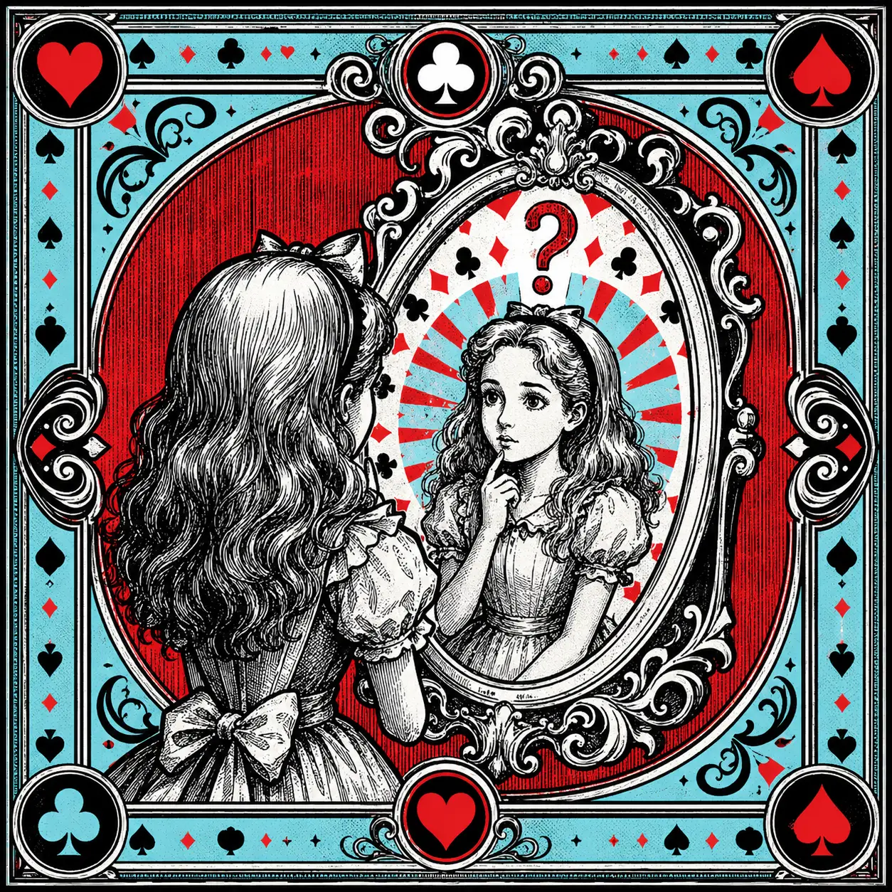Illustrated Wonderland scene used as a prediction clue