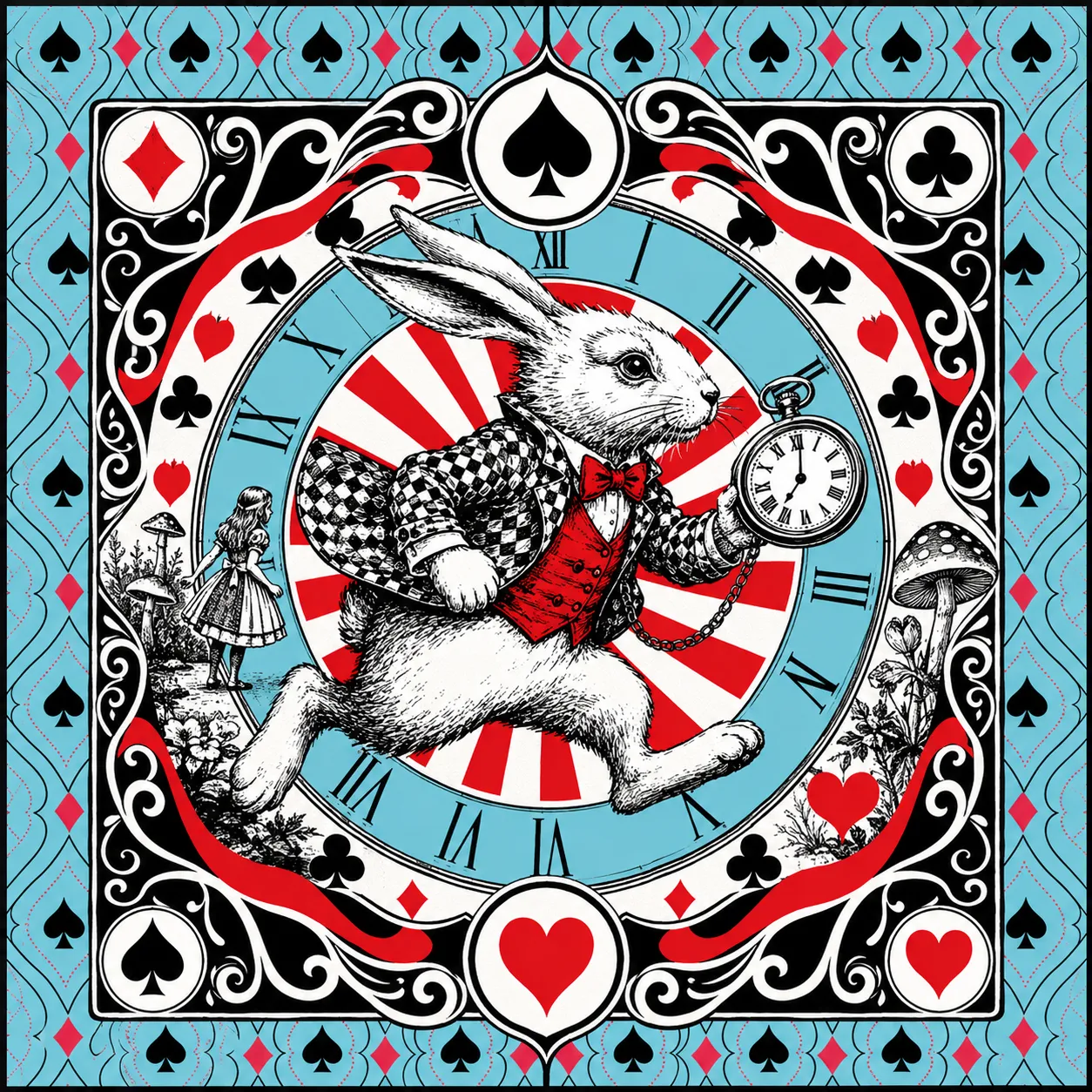 Illustrated Wonderland scene used as a prediction clue