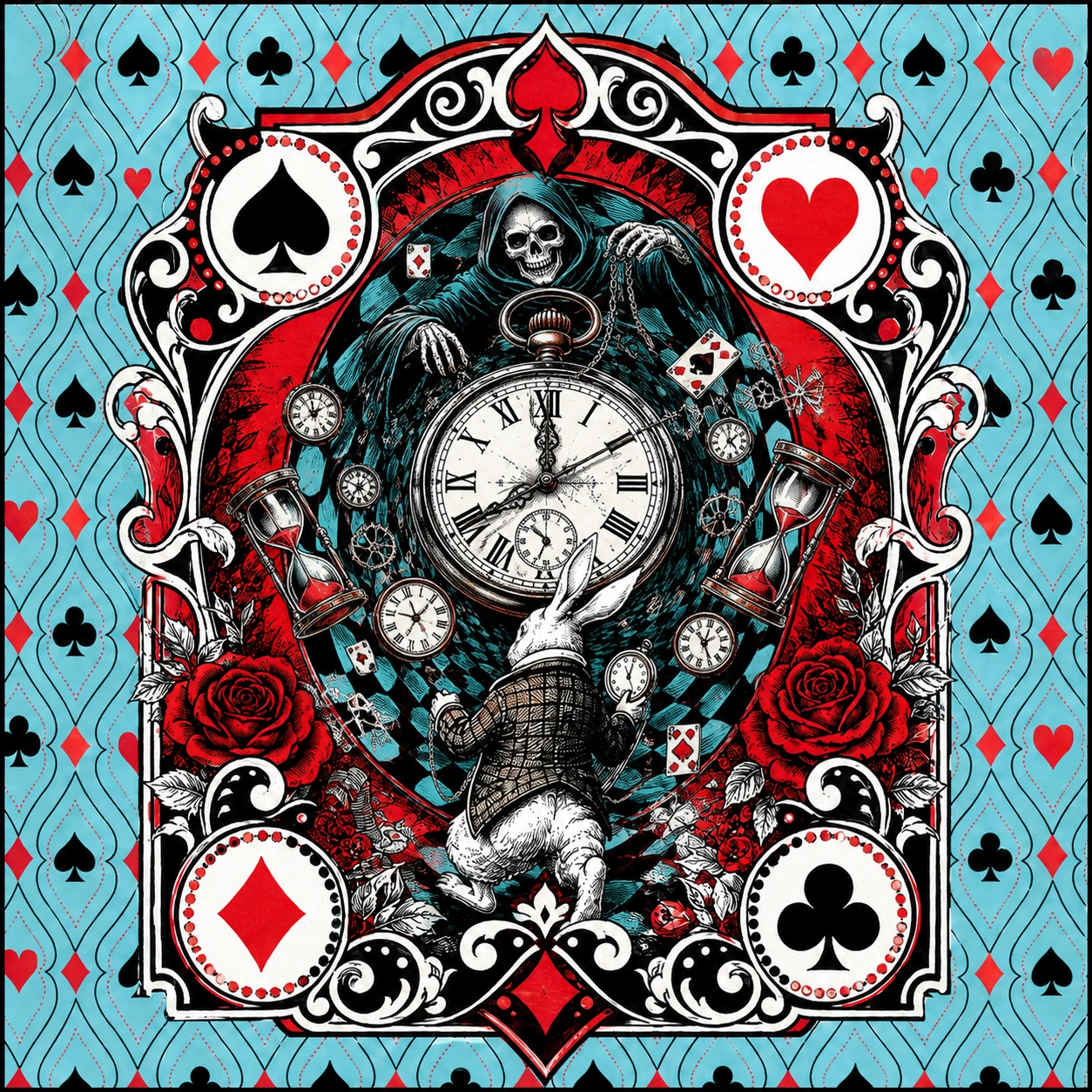 Illustrated Wonderland scene used as a prediction clue